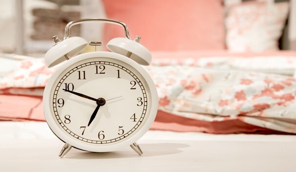 white alarm clock for the manzanilla sophia blog